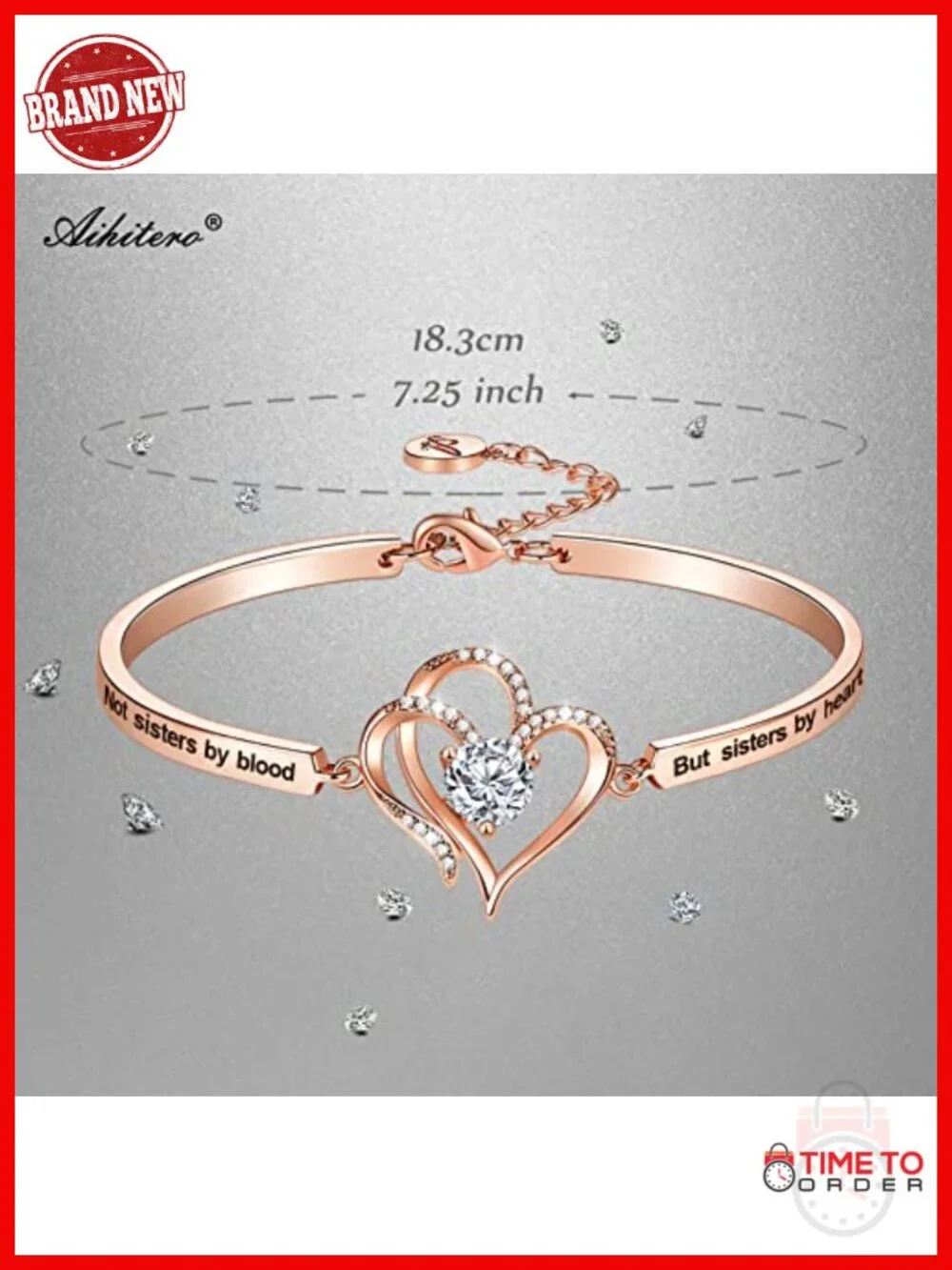 Sister Heart Bangle Bracelet Best Friend Gift Engraved Metal